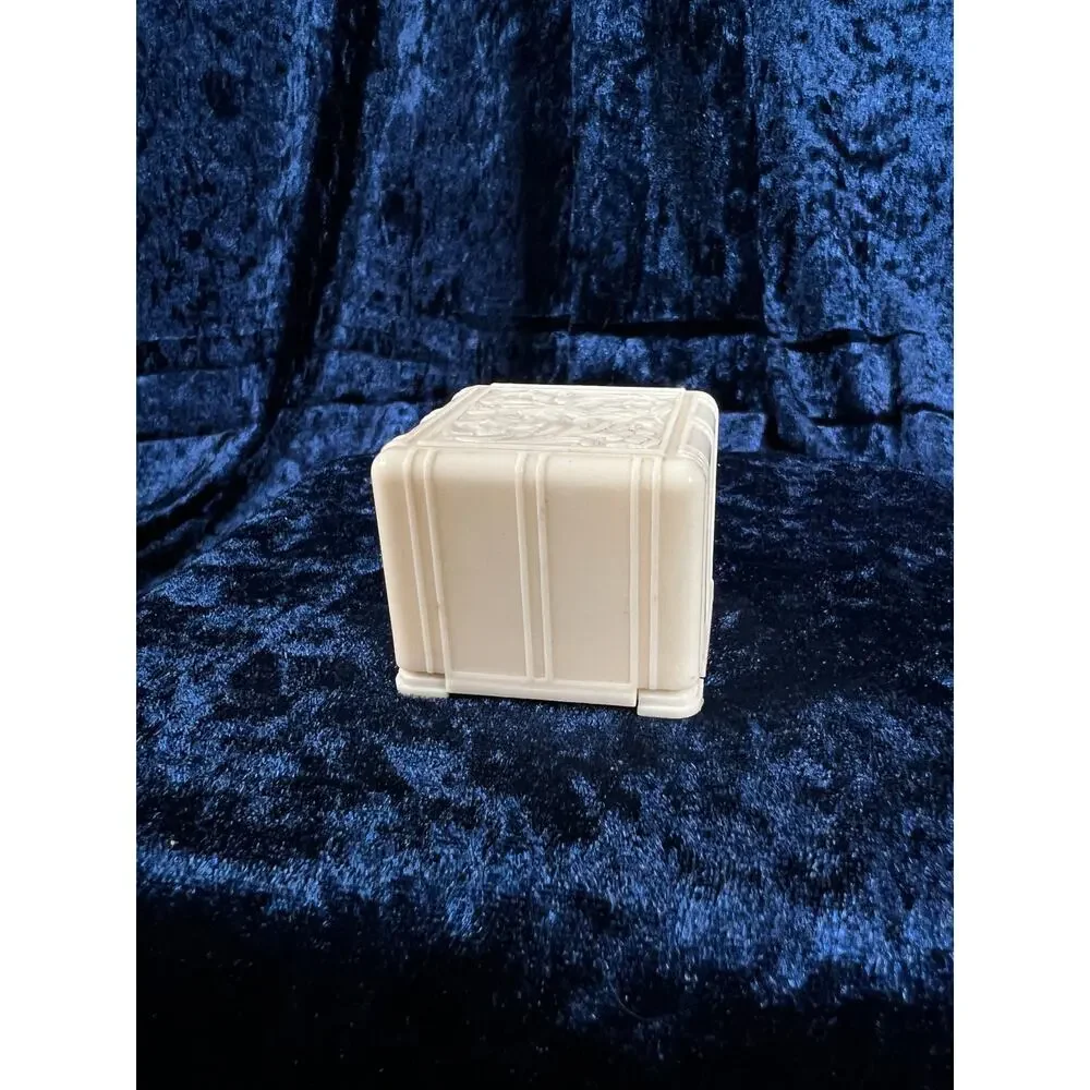 Antique Celluloid Ring Box – Art Deco Floral Ivorine Footed Presentation Case